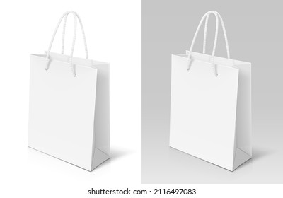 Paper bag for gift and purchase. Accessory, Isolated on white background. Eps10 vector illustration.