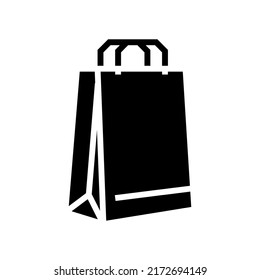 paper bag glyph icon vector. paper bag sign. isolated symbol illustration
