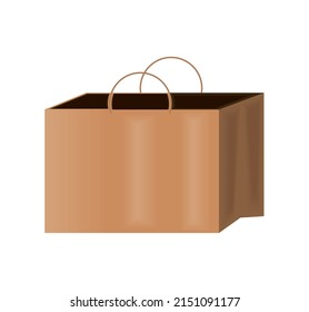 bolsa de papel con icono de mango plano