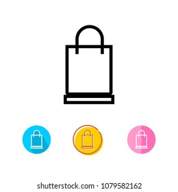 Paper bag icon with 4 style vector illustration