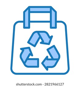 Paper Bag Icon Blue Dualtone Design Vector Illustration