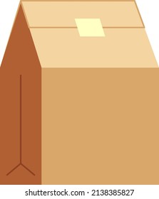 Paper bag icon. Closed brown sealed package