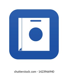 Paper bag icon digital blue for any design isolated on white vector illustration