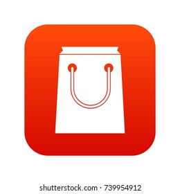 Paper bag icon digital red for any design isolated on white vector illustration