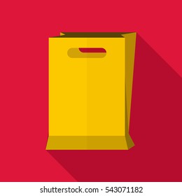 Paper bag icon. Flat illustration of paper bag vector icon for web
