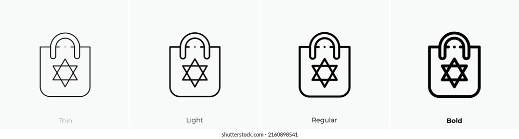 paper bag icon. Linear style sign isolated on white background. Vector illustration.