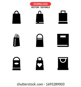 paper bag icon or logo isolated sign symbol vector illustration - Collection of high quality black style vector icons
