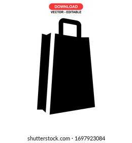 paper bag icon or logo isolated sign symbol vector illustration - high quality black style vector icons
