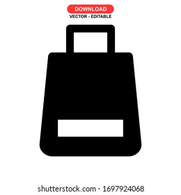 paper bag icon or logo isolated sign symbol vector illustration - high quality black style vector icons
