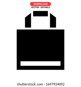 paper bag icon or logo isolated sign symbol vector illustration - high quality black style vector icons
