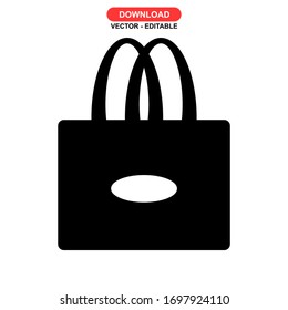 paper bag icon or logo isolated sign symbol vector illustration - high quality black style vector icons
