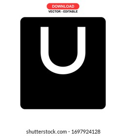 paper bag icon or logo isolated sign symbol vector illustration - high quality black style vector icons
