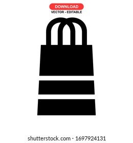 paper bag icon or logo isolated sign symbol vector illustration - high quality black style vector icons
