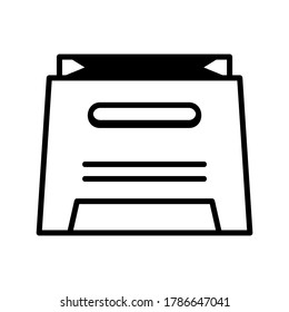 Icono de la bolsa de papel o logotipo símbolo de signo aislado ilustración vectorial - iconos vectoriales de estilo negro de alta calidad

