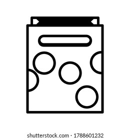 Papier-Beutel-Symbol oder Logo einzeln auf Zeichensymbolen, Vektorgrafik - hochwertige Vektorsymbole in schwarzem Stil
