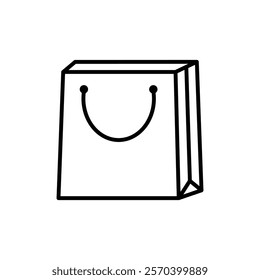 Paper bag icon Outline thin set