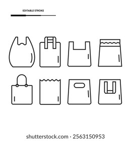 Paper Bag Icon Set Vector Design.