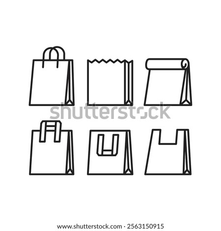 Paper Bag Icon Set Vector Design.