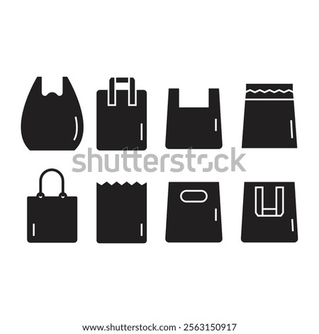 Paper Bag Icon Set Vector Design.