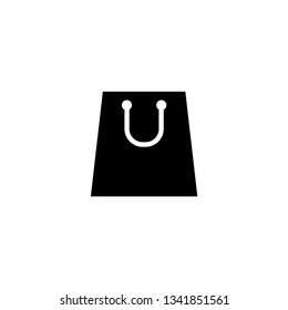 Paper Bag Icon, Shopping Icon, Vector in Glyph Style
