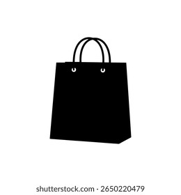 Paper bag icon silhouette icon vector flat design.