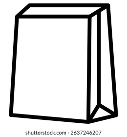 paper bag icon Simple thin line stroke