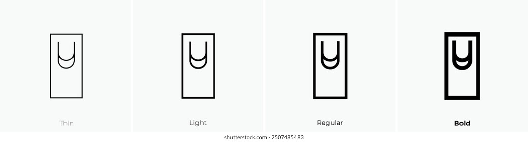 paper bag icon. Thin, Light Regular And Bold style design isolated on white background