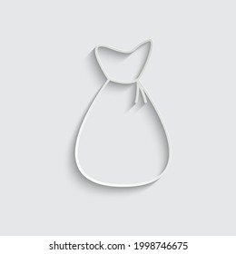 paper bag icon vector - black sign