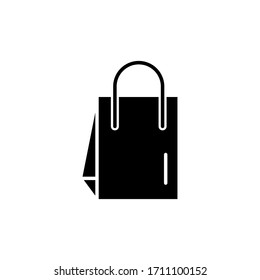 Plantilla de diseño vectorial de icono de bolsa de papel