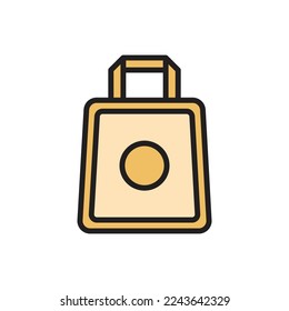 Ilustración del vector de iconos de la bolsa de papel