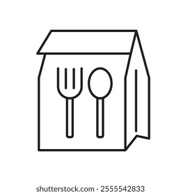 Paper bag icon vector isolated on white background.