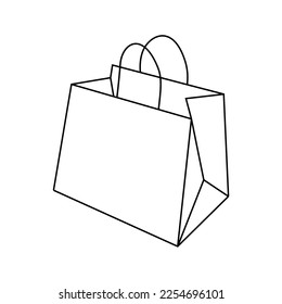 Vector de iconos de la bolsa de papel. Signo de ilustración de paquete. Símbolo del paquete o logotipo.