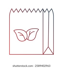 paper bag icon with white background vector stock illustration