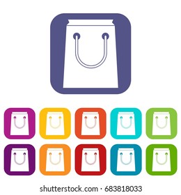 Paper bag icons set