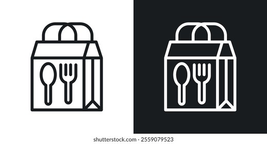 Paper bag icons. vector set in black colors
