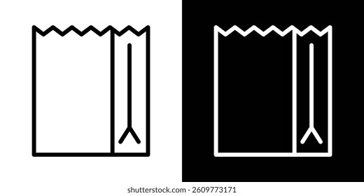 Paper bag icons vector set in stroke line style
