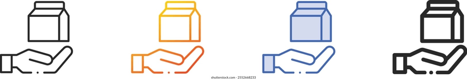 paper bag icon.Thin Linear, Gradient, Blue Stroke and bold Style Design Isolated On White Background