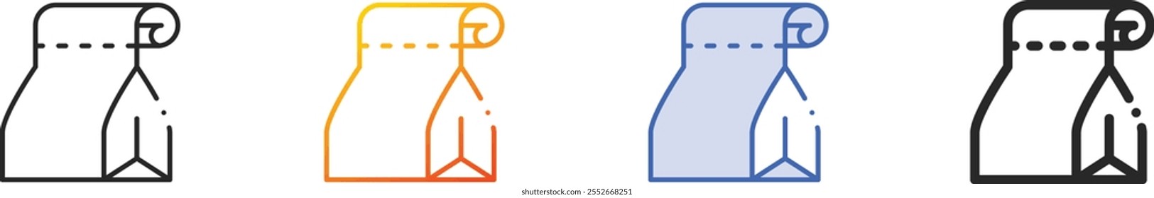 paper bag icon.Thin Linear, Gradient, Blue Stroke and bold Style Design Isolated On White Background