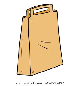 paper bag illustration hand drawn isolated vector