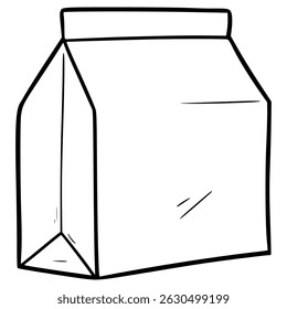 paper bag illustration hand drawn outline vector
