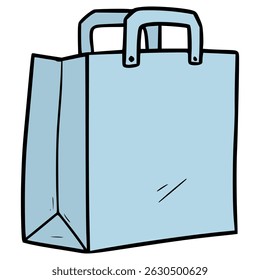 ilustração de saco de papel desenhado à mão vetor isolado