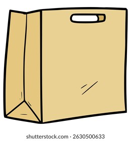 paper bag illustration hand drawn isolated vector