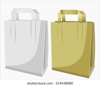 Paper bag isolated on white background