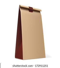 Paper Bag isolated on white. Vector Illustration