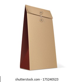 Paper Bag isolated on white. Vector Illustration 