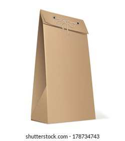 Paper Bag isolated on white. Vector Illustration 