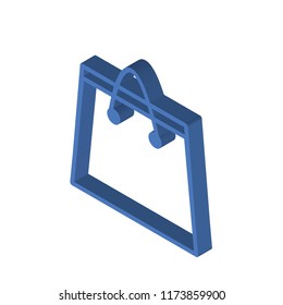 Paper bag isometric left top view 3D icon