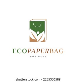 Plantilla de diseño de logotipo para personas con hoja de papel