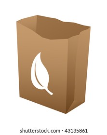 Paper bag with leaf symbol