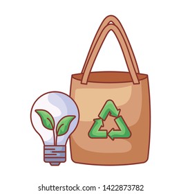 paper bag with light bulb ecological